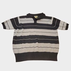 FB County Shirt Mens Medium Black Gray Striped Charlie Brown OG Chicano Lowrider